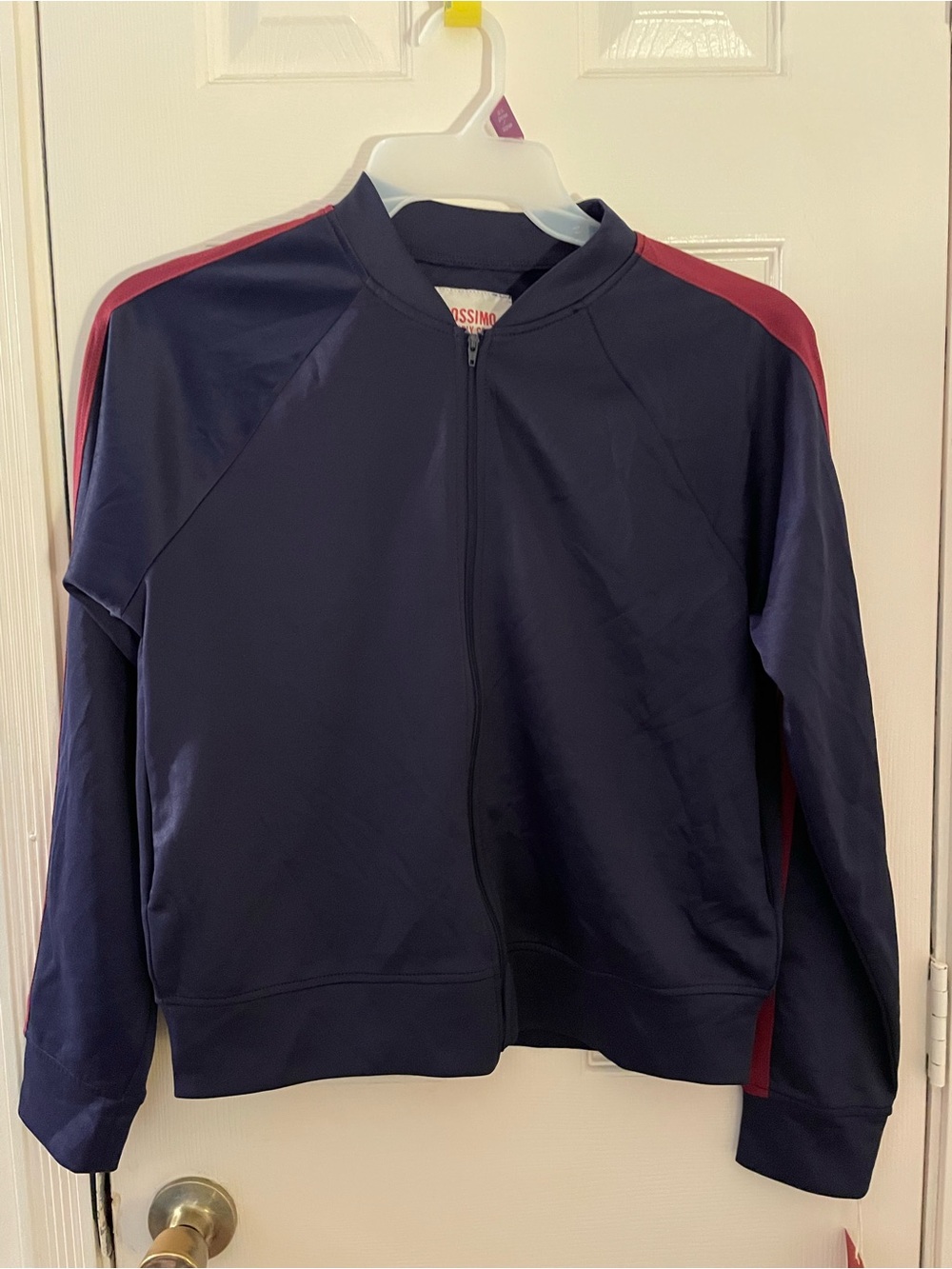 Mossimo Men's Navy Zip-Front Track Jacket with Red Accent small NWT